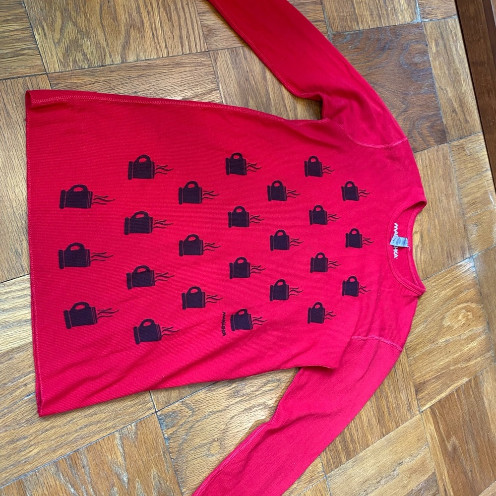🎉BOGO 50%🎉  Marushka Long Sleeve Waffle Tee with Coffee Cups